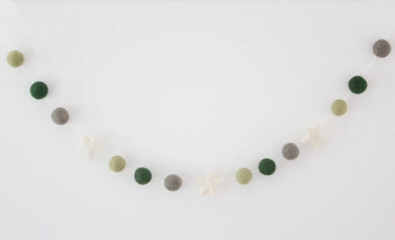 Star Garland Sage Evergreen Warm Gray Christmas garland | Etsy | Etsy (US)