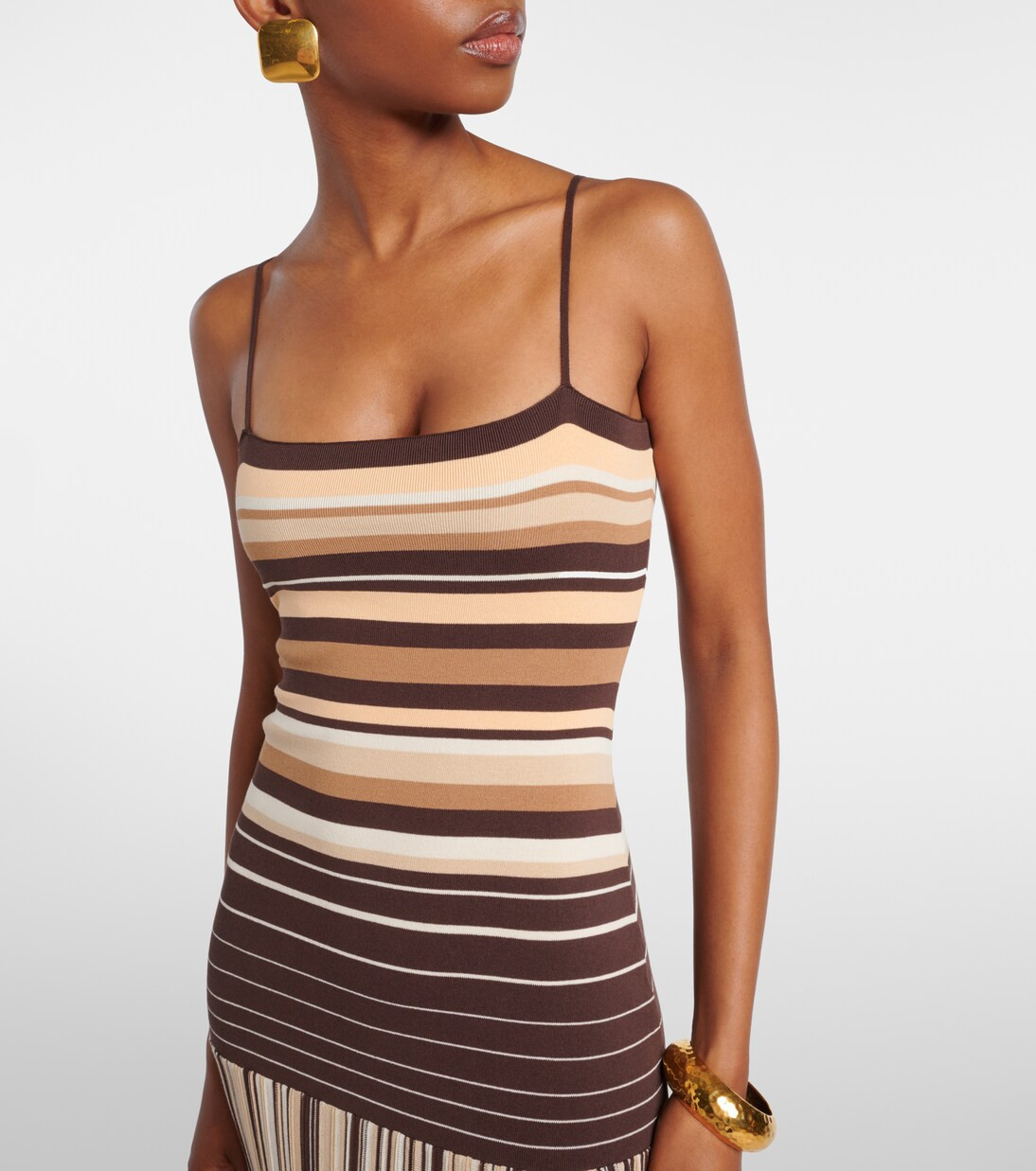 Esenia striped cotton-blend midi dress | Mytheresa (INTL)