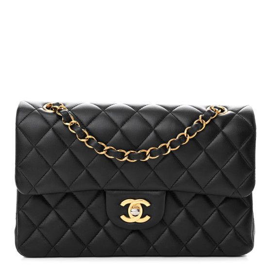 Lambskin Quilted Small Double Flap Black | FASHIONPHILE (US)