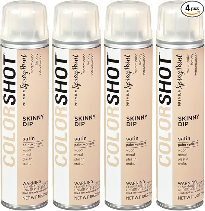 COLORSHOT Satin Spray Paint Skinny Dip (Tan) 10 oz. 4 Pack | Amazon (US)