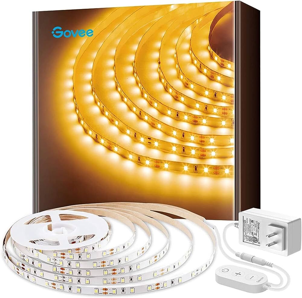 Govee Warm White LED Strip Lights, Bright 300 LEDs, 3000K Dimmable Light Strip 16.4ft with Contro... | Amazon (US)