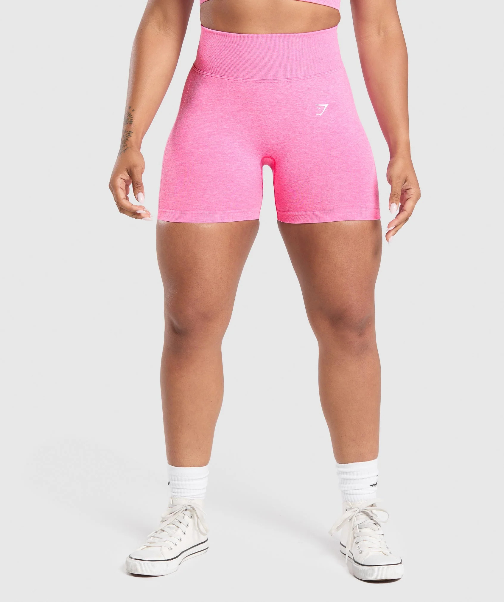 Gymshark Lift Seamless Shorts - Physical Pink/White Marl | Gymshark UK