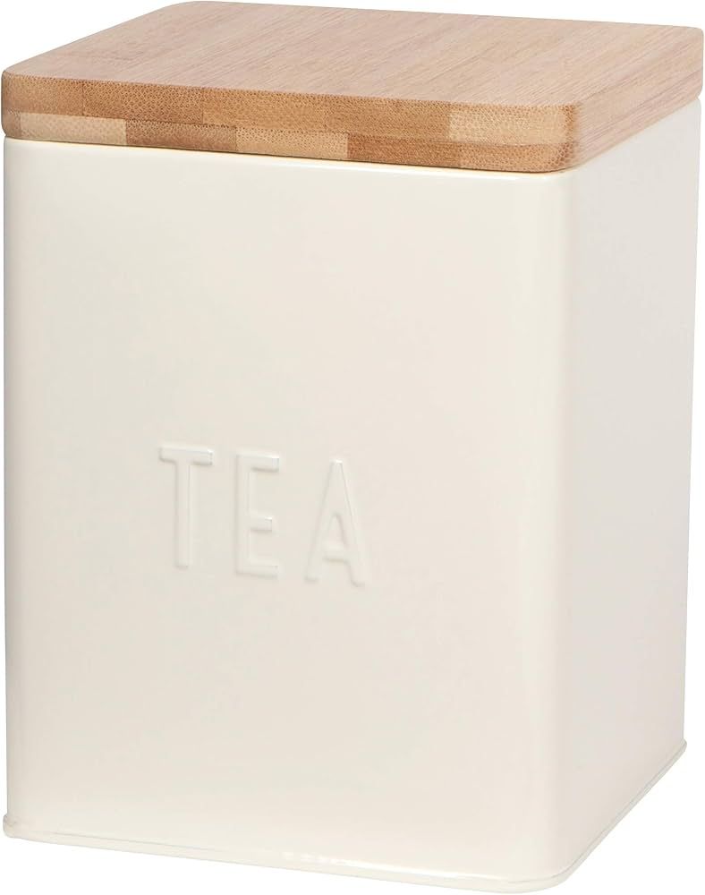 Now Designs Square Tea Tin, Ivory, Vintage Diner Print | Amazon (US)