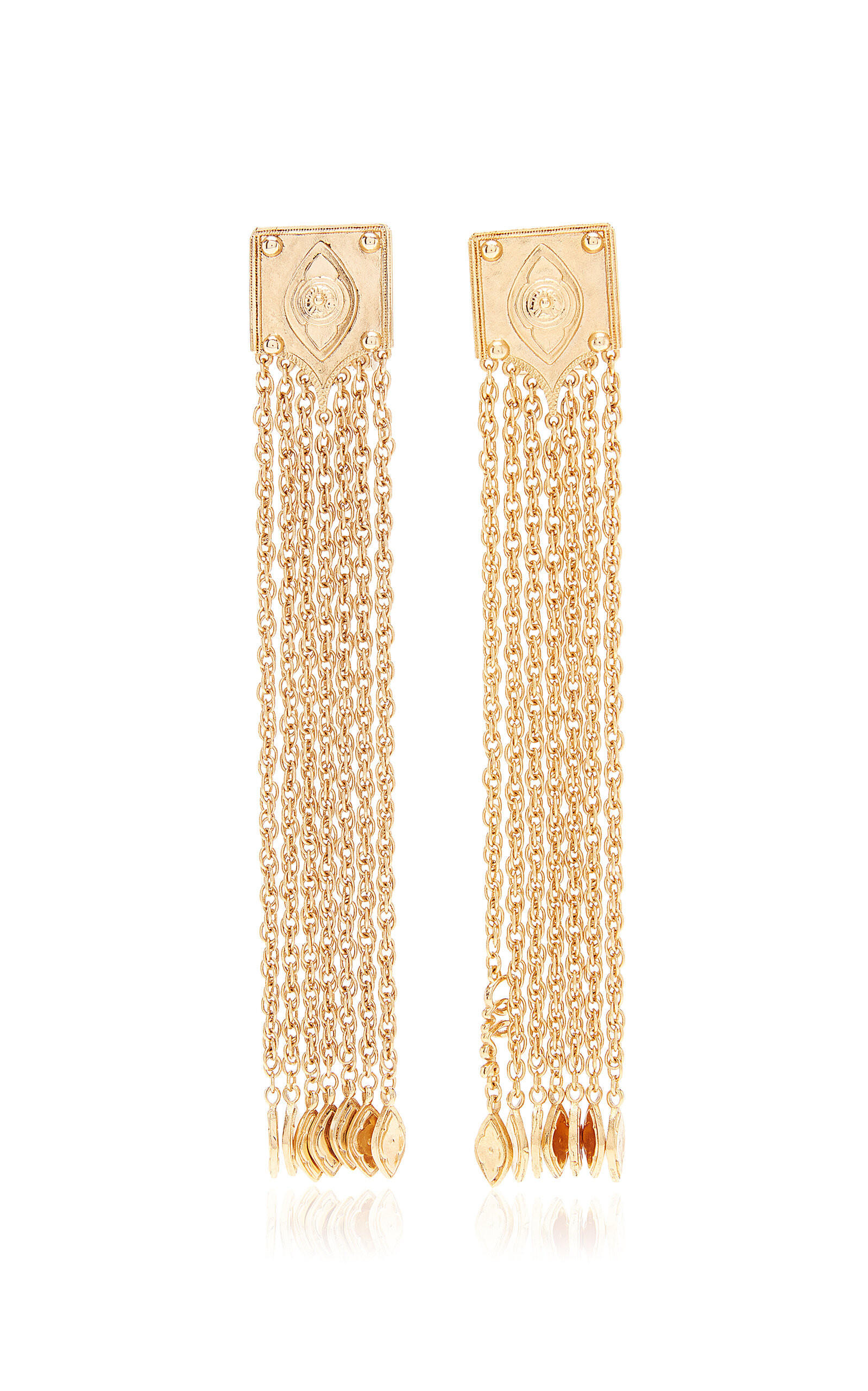 Chain-Fringed Gold-Tone Earrings | Moda Operandi (Global)