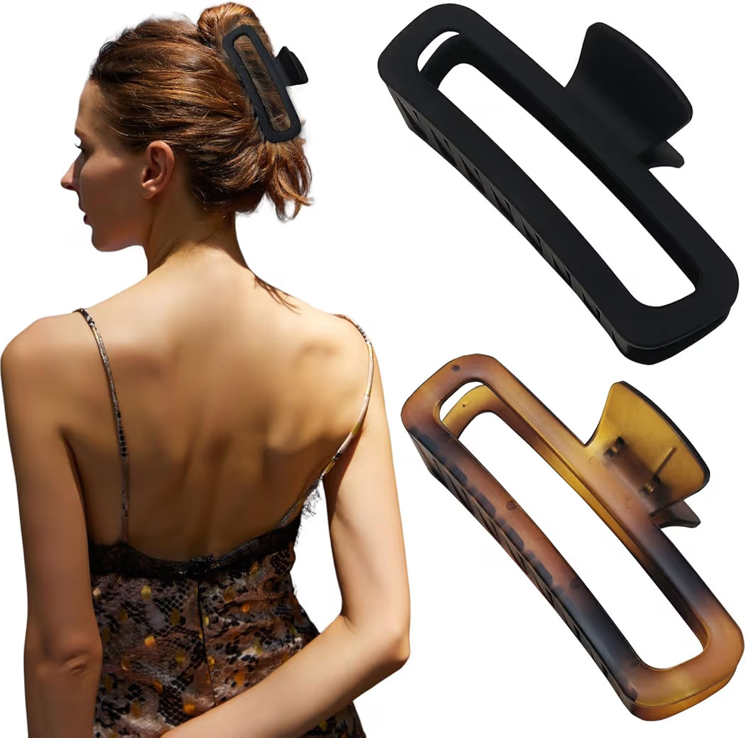 Hair Claw Clips 5 Inch Unbreakable Extra Large Square Rectangle Matte XL Claw Clip Clamp Neutral ... | Amazon (US)