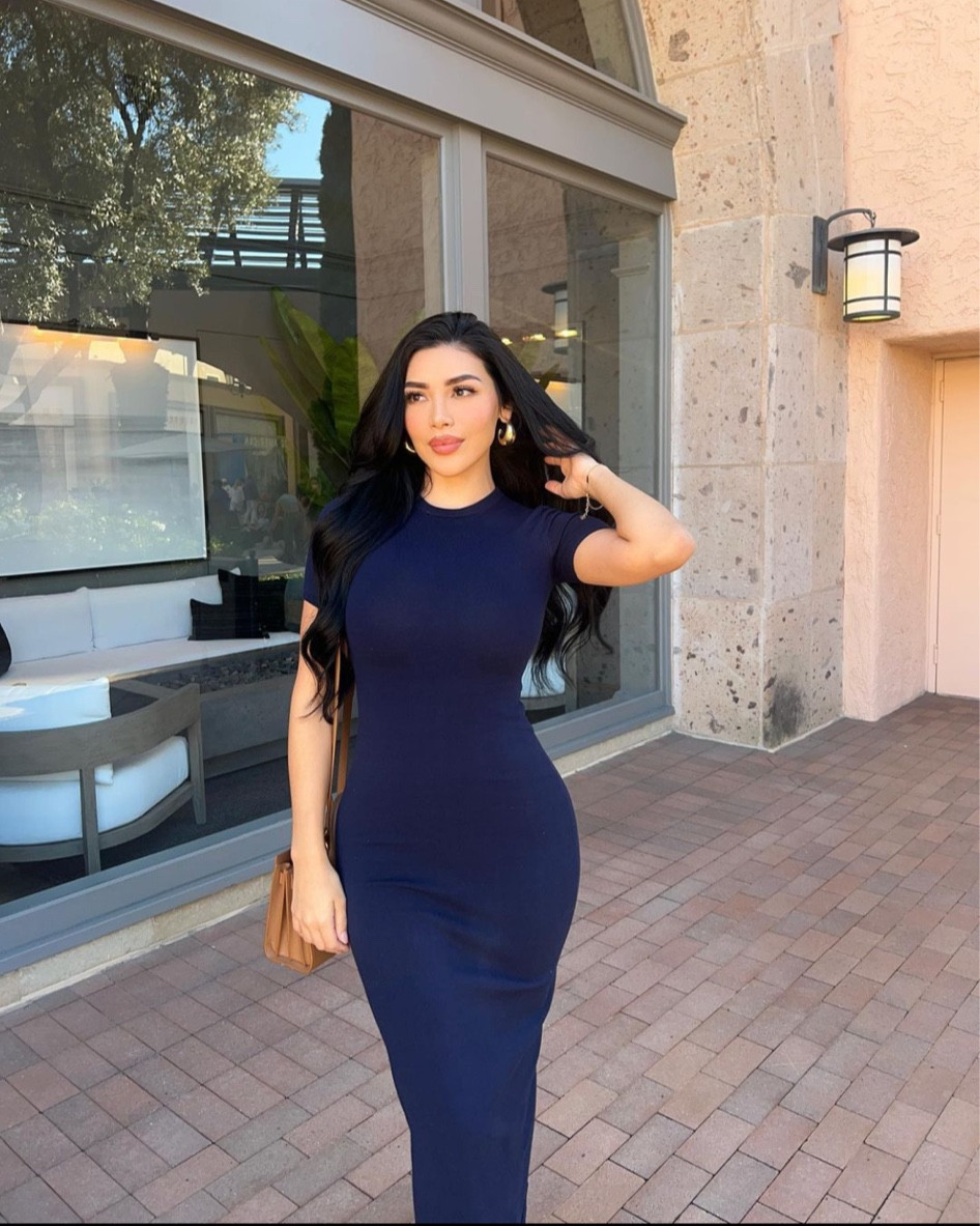 GRLFRND Navy maxi dress 