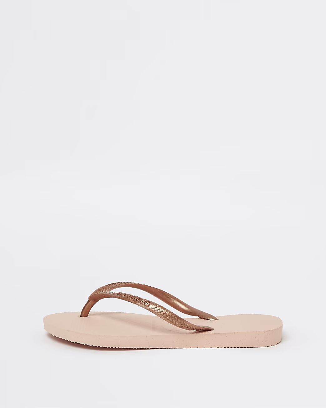 River Island Girls rose gold Havaianas flip flops | River Island (US)