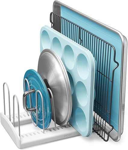 YouCopia Storemore Adjustable Pan and Lid Rack, Standard, White | Amazon (US)