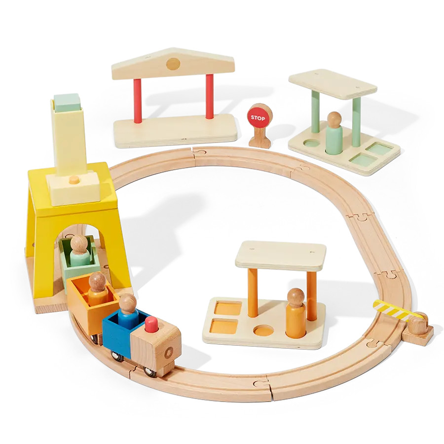 Load & Go Wood Train Set | KiwiCo | KiwiCo