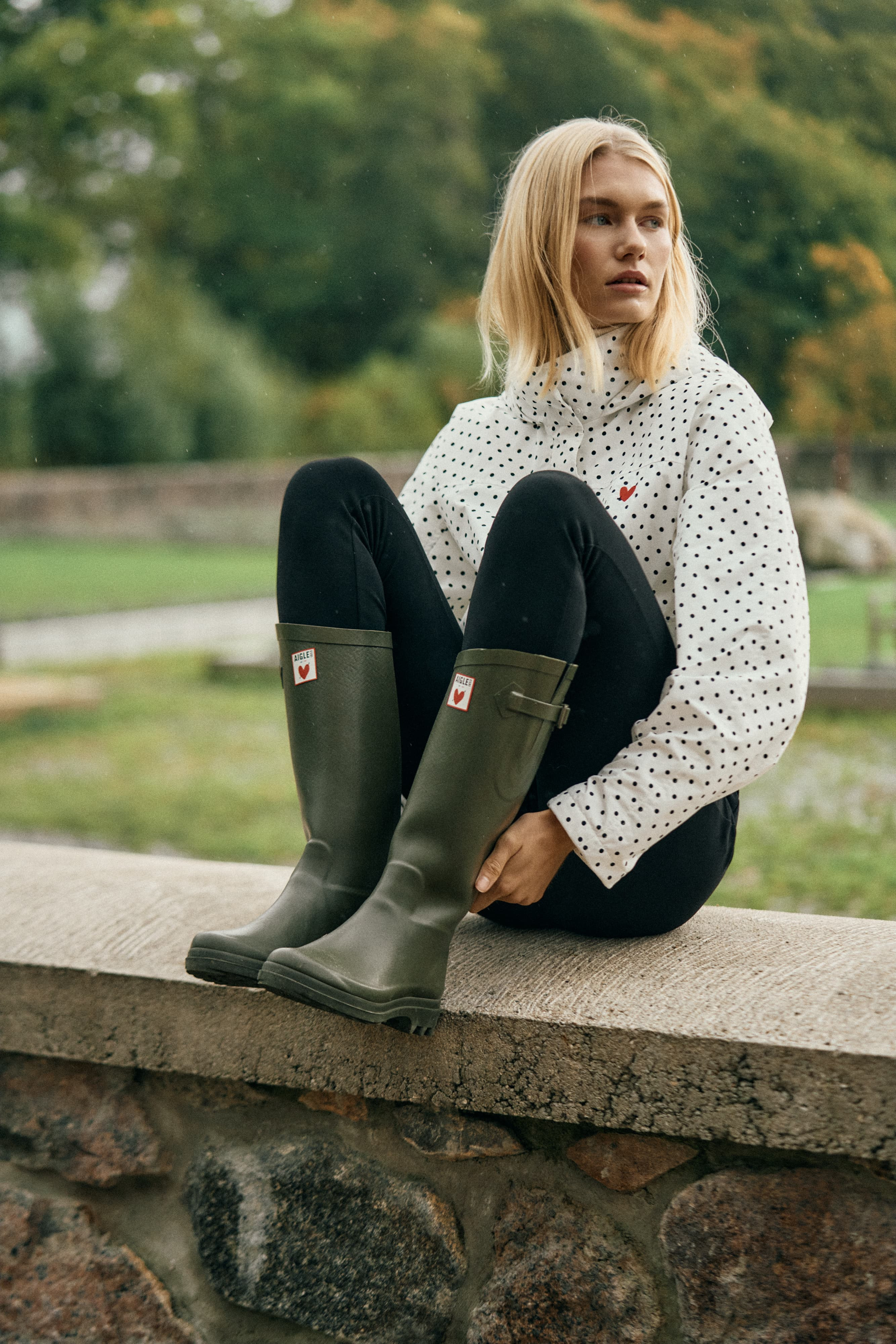 Regenstiefel 'Heart' in Oliv | ANITA HASS