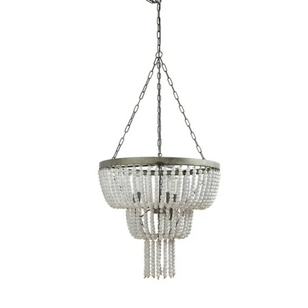 Creative Co-Op Metal Pendant Light with White Wood Beads | Walmart (US)