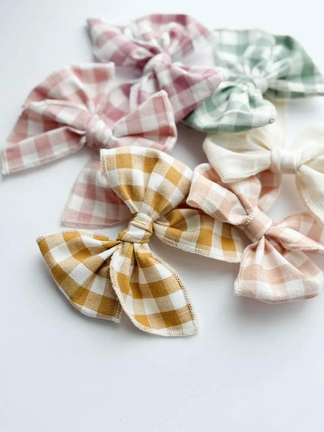 Gingham Hair Bows - Baby Girl Headbands - Bow Hair Clips | Etsy (US)