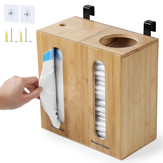 GOBAM Trash Bag Dispenser & Grocery Bag Holder, Large Capacity Plastic Bag Organizer with 3 Insta... | Amazon (US)