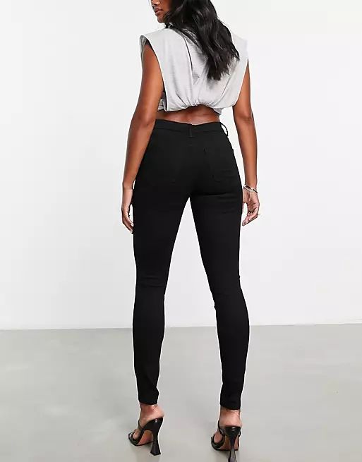 ASOS DESIGN high rise ridley 'skinny' jeans in clean black | ASOS (Global)