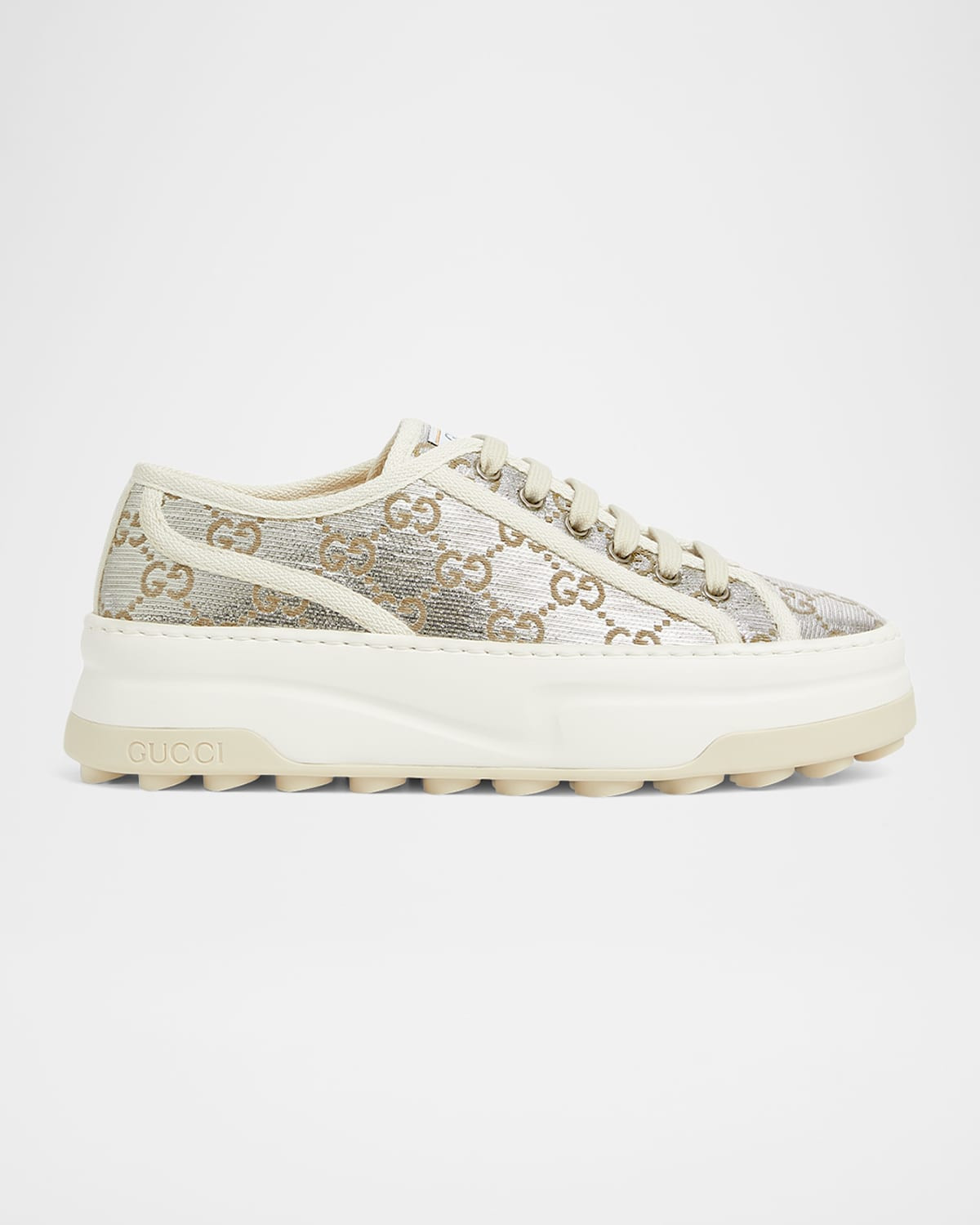 Tennis Treck GG Metallic Flatform Sneakers | Neiman Marcus