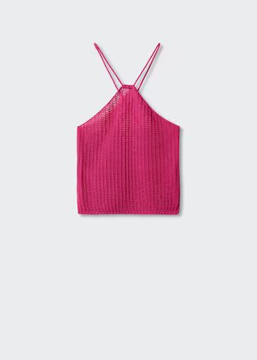 Halter neck crochet top | MANGO (US)