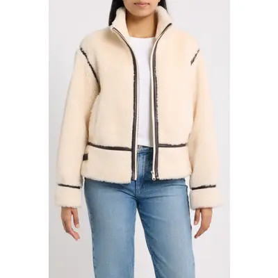 Bernardo Faux Fur Jacket in Cream at Nordstrom, Size Small | Nordstrom