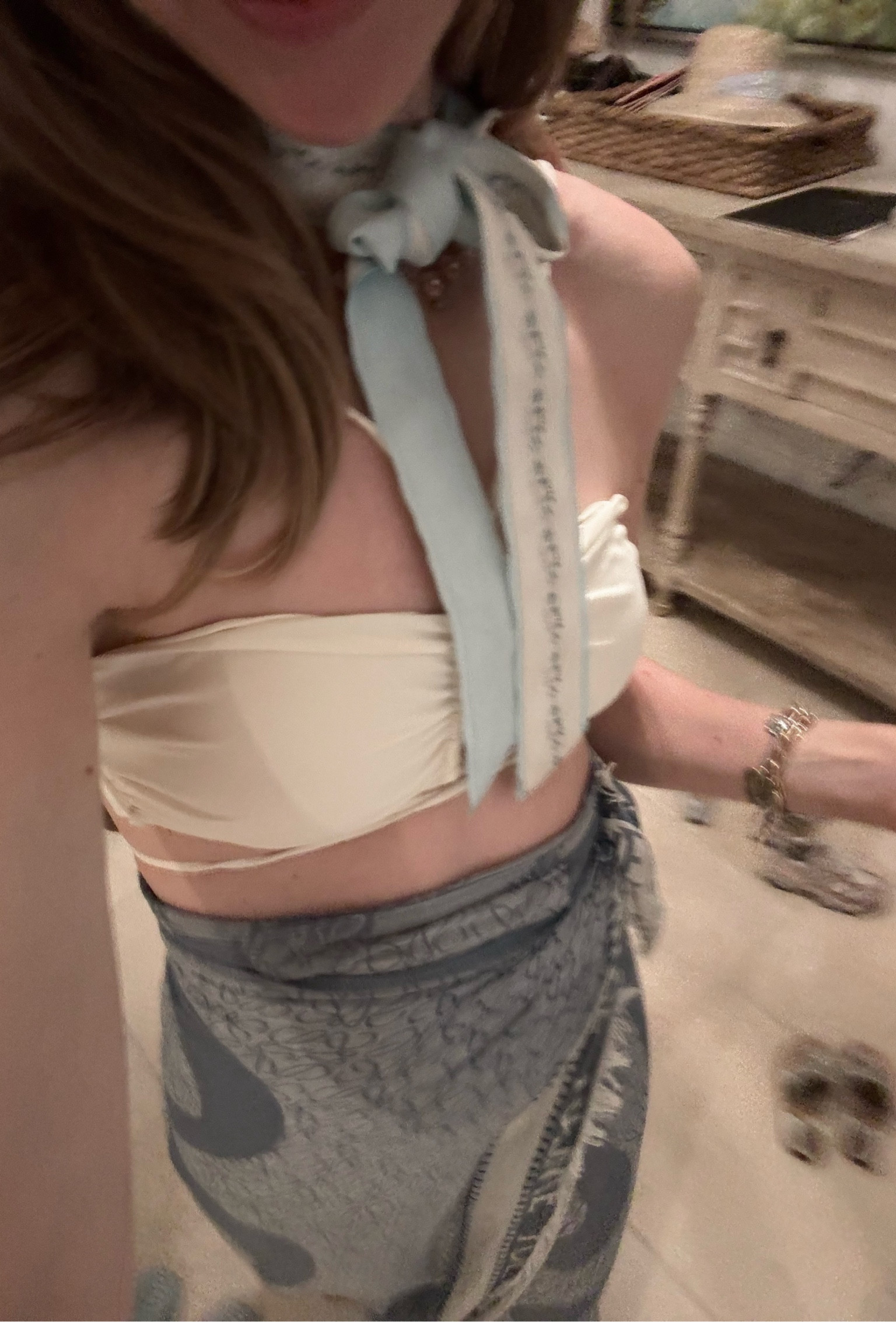 Pool day outfit today! My favorite Magda Butrym swim with a Sarah Bray hat and pareo. 