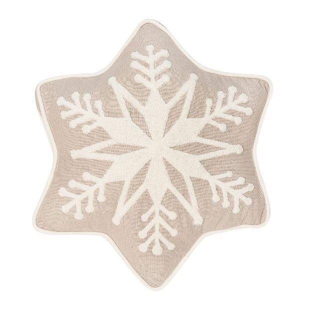 C&F Home Snowflake Shaped 18" x 18" Tufted Throw Pillow | Target