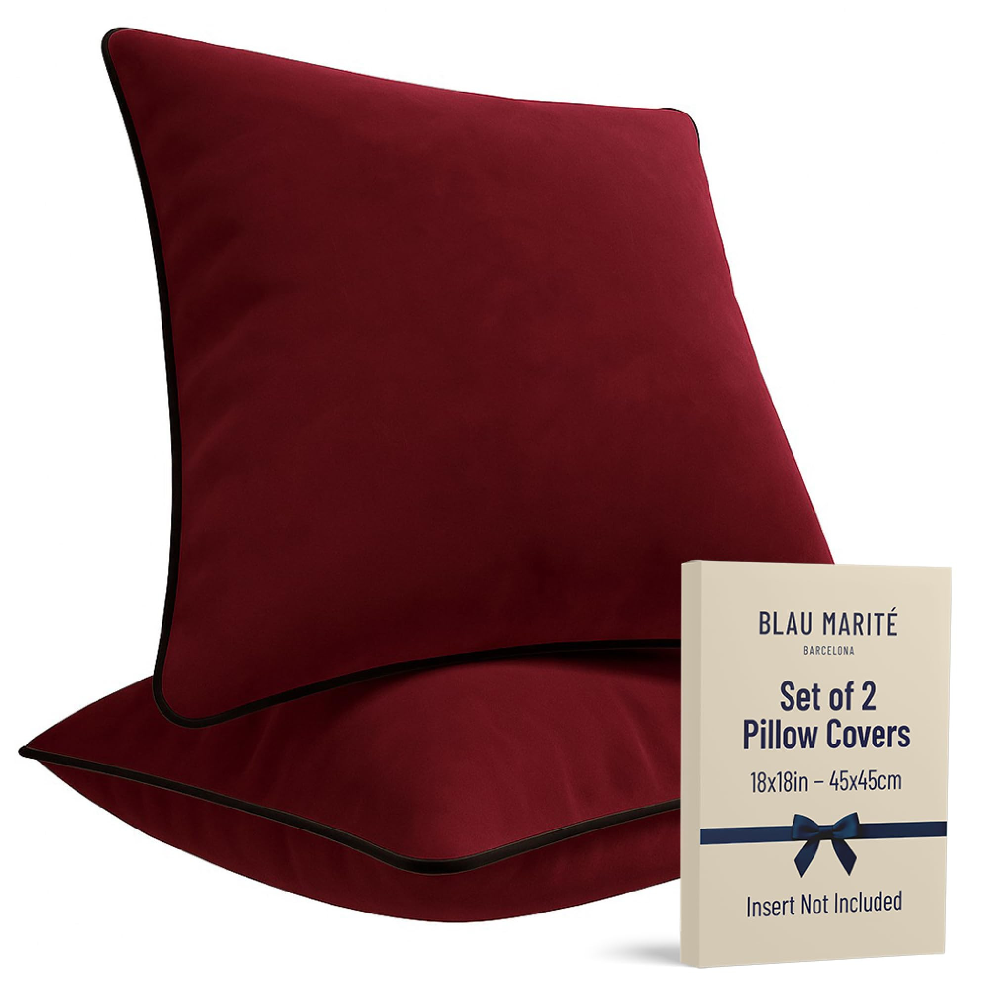 Blau Marité Set of 2 Velvet Cushion Covers 45 x 45 cm – Decorative Cushions Sofa Bed Living Ro... | Amazon (CA)