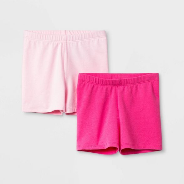 Toddler Girls' 2pk Tumble Shorts - Cat & Jack™ Light Pink/Dark Pink | Target