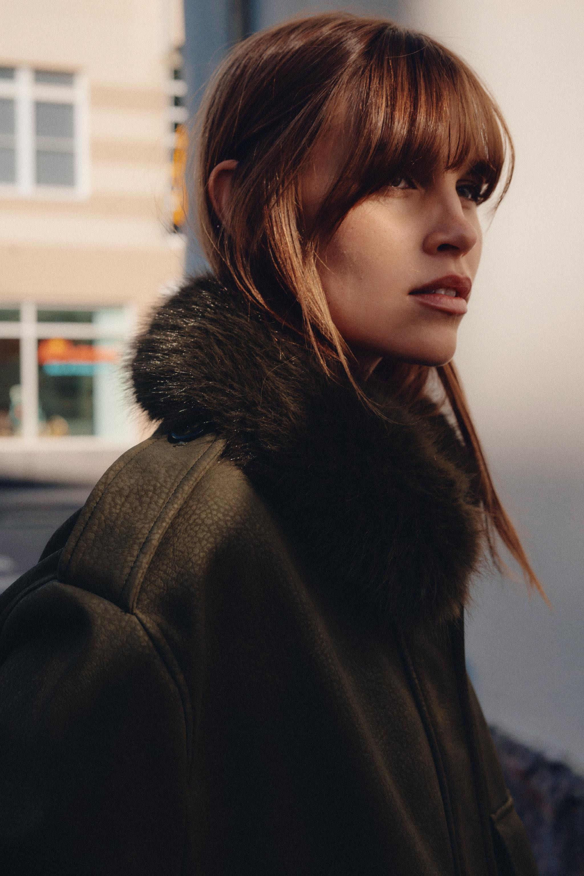 REMOVABLE COLLAR FAUX SUEDE JACKET | Zara US