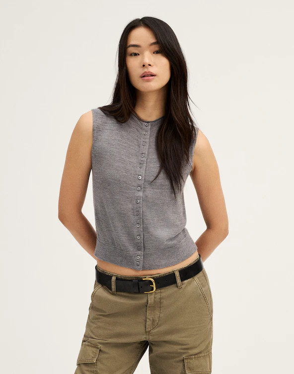 Button-Front Sleeveless Cardigan | Madewell