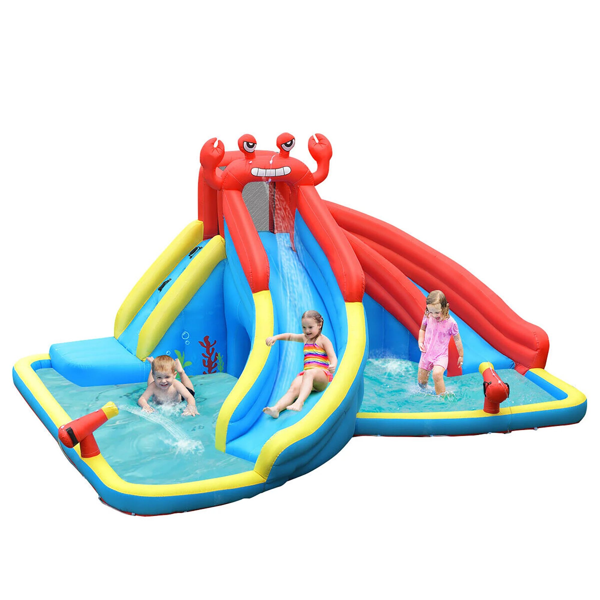 Costway Inflatable Water Slide Crab Dual Slide Bounce House Splash Pool Without Blower - Walmart.... | Walmart (US)