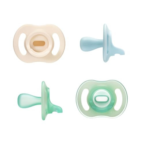 Tommee Tippee Stay Put Pacifier Set, Contains 2 Ultra-Light StayPut Glow in The Dark Pacifiers and 2 Ultra-Light StayPut Pacifiers, 0-6 Months, Colors May Vary, One-Piece Silicone Design, Pack of 4 | Amazon (US)
