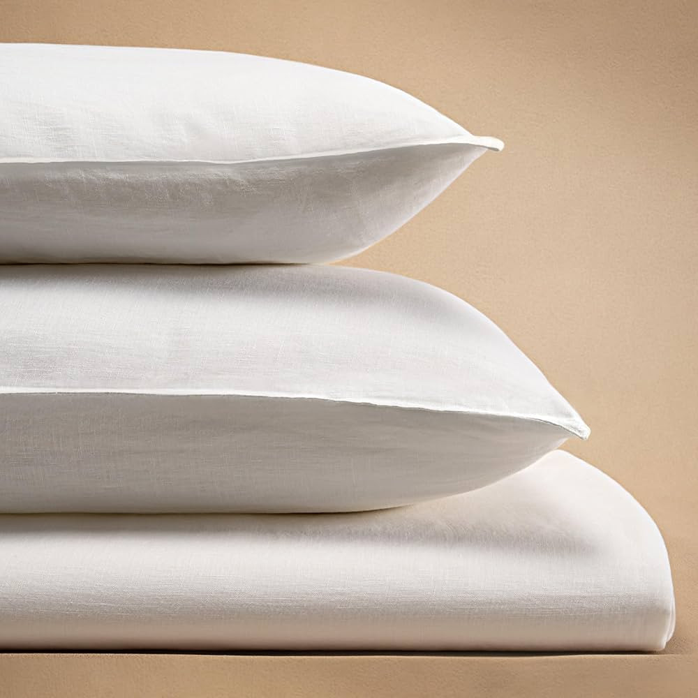 cebihy 100% Linen Duvet Cover Set Queen 3 Pieces, French Normandy Flax Linen, Cooling, Soft, and ... | Amazon (US)