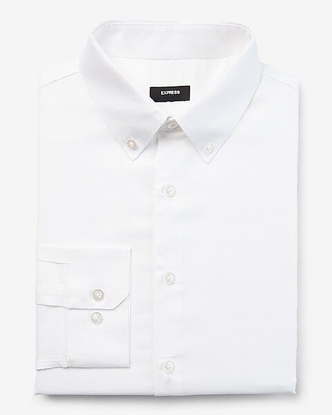Slim Solid Stretch Pinpoint Oxford 1MX Dress Shirt | Express