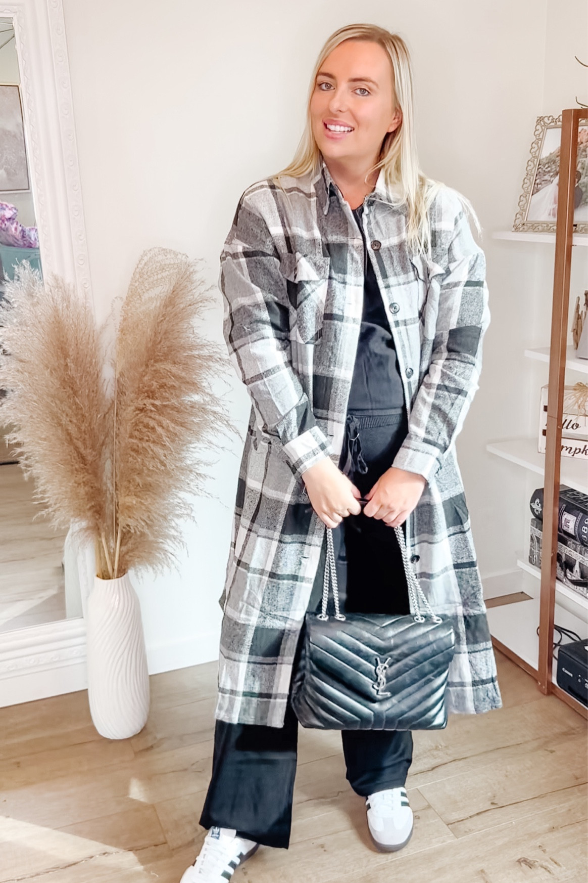Long Shacket. 
Matching set. 
Fall outfit. 
Thanksgiving outfit. 
Casual style. 
Midsize mom style. 
Amazon matching set. 

Jacket- large
Set- large but should have sized up 

#LTKfindsunder50 #LTKstyletip #LTKmidsize