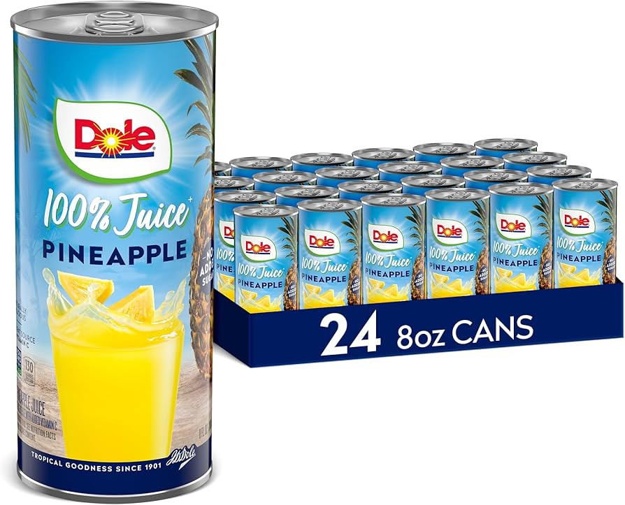 Dole 100% Pineapple Juice, No Added Sugar, Excellent Source of Vitamin C, 100% Fruit Juice, Packa... | Amazon (US)