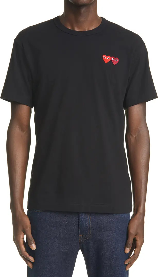 Comme des Garçons PLAY Twin Hearts Slim Fit Jersey T-Shirt | Nordstrom | Nordstrom