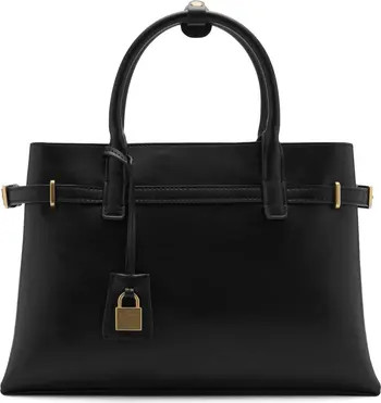 MANGO Padlock Detail Faux Leather Shopper Bag | Nordstrom | Nordstrom