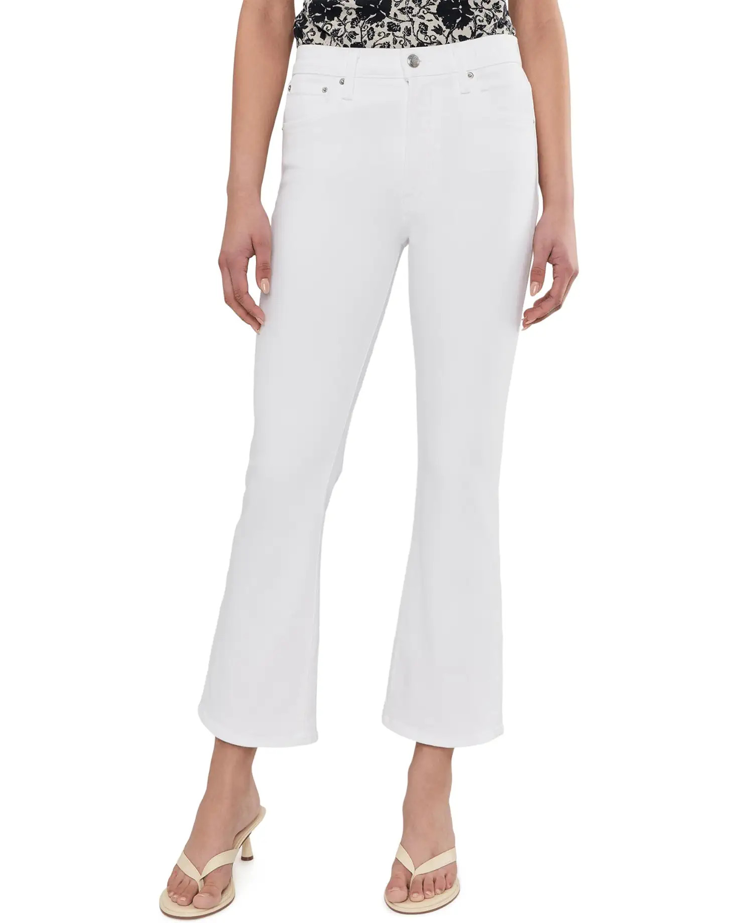 Women's Madewell The Stretch Flare Crop Jean in Tile White | Zappos.com