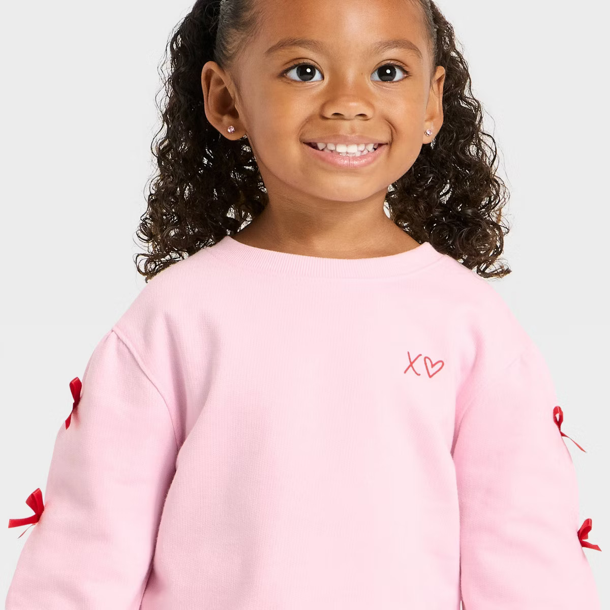Toddler Girls' Valentine's French Terry Bow T-Shirt - Cat & Jack™ Pink | Target