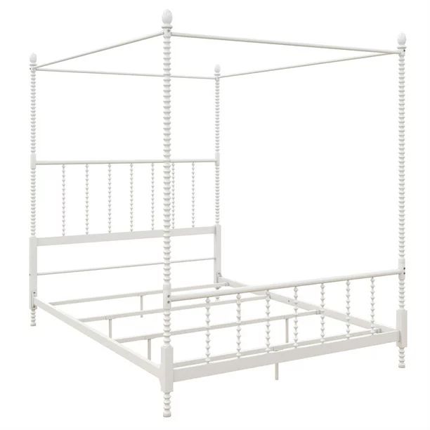 DHP Emerson Modern Full Size Metal Canopy Bed in White | Walmart (US)