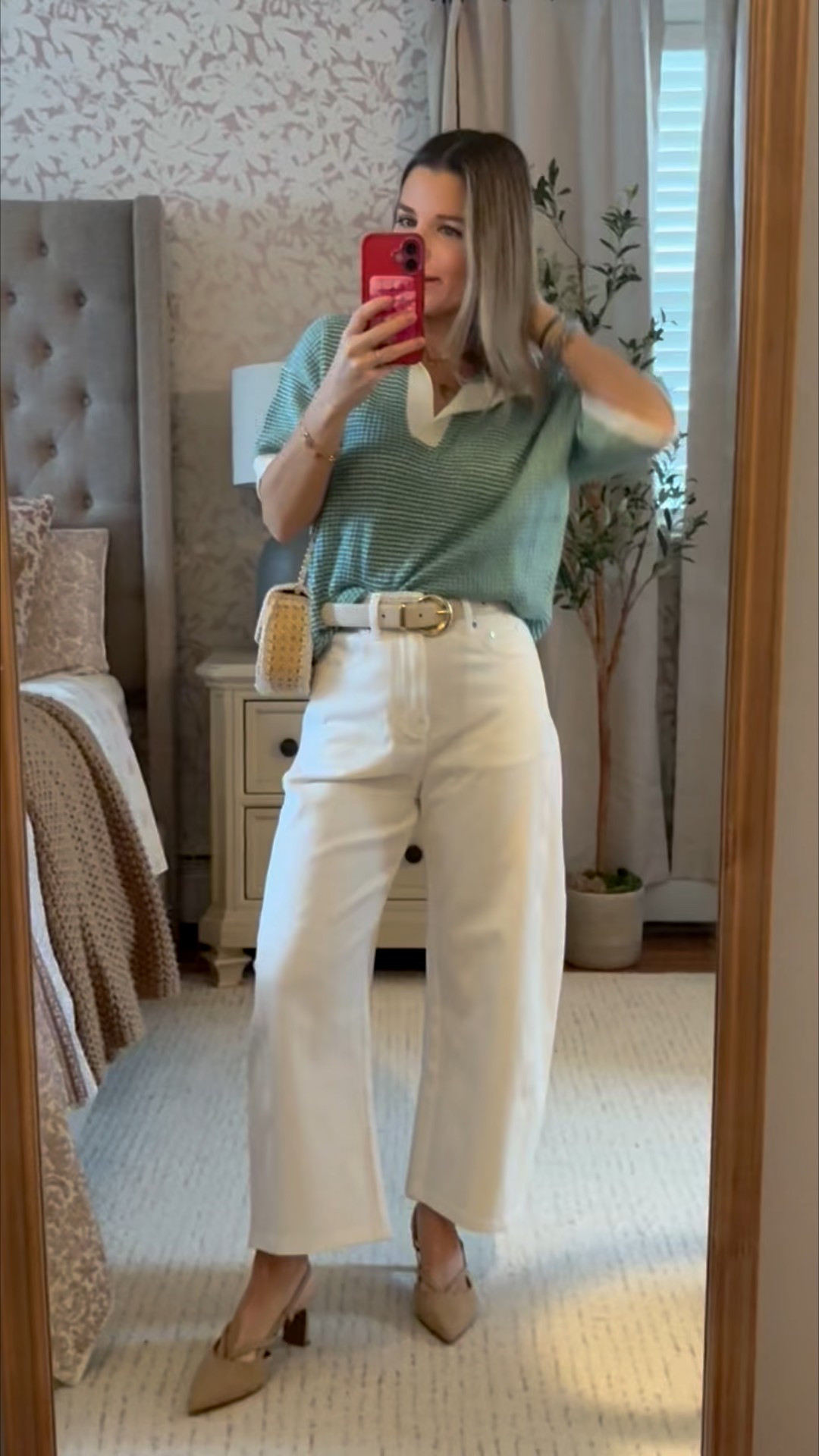 Spring outfit inspo!!! 

Petite barrel jeans XXS! 

Slouchy viral knit!! Love this color so much! 

Heels + bag target! 

#LTKootd #LTKSaleAlert #LTKPetite