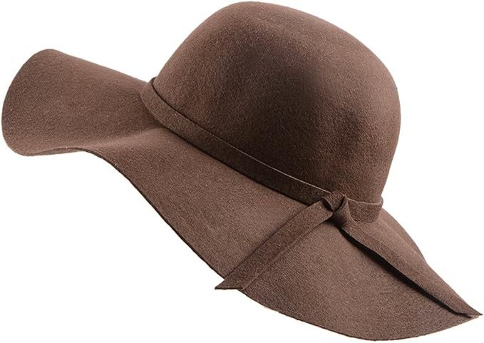 Urban CoCo Women's Foldable Wide Brim Felt Bowler Fedora Floopy Wool Hat | Amazon (US)