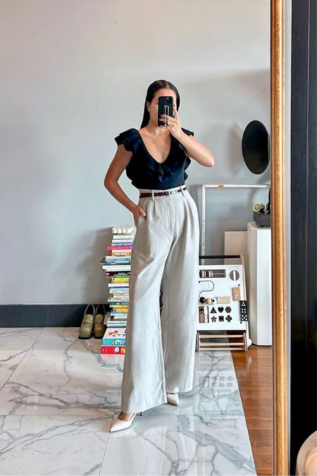 Been loving how incredibly comfortable and flattering these pants are! 

For sizing reference, I’m 5 ft 105 pounds and wearing a size 26 Short (size 25 Short would work as well!). Great material, drapes nicely and has a relaxed fit. Length works well with both sneakers and heels  

#LTKstyletip #LTKfindsunder100 #LTKworkwear