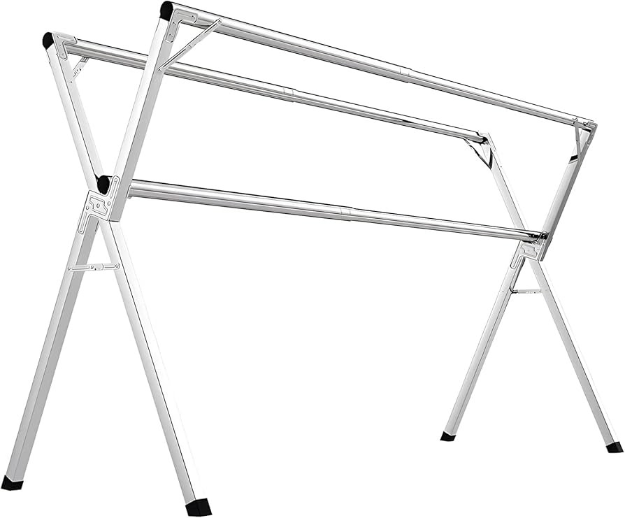 JAUREE 63 Inches Clothes Drying Rack, Stainless Steel Garment Rack Adjustable and Foldable Space ... | Amazon (US)