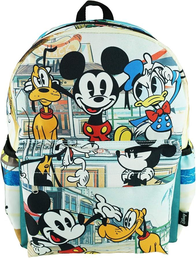Mickey Mouse Deluxe Oversize Print Large 16" Backpack with Laptop Compartment - A19757 | Amazon (US)