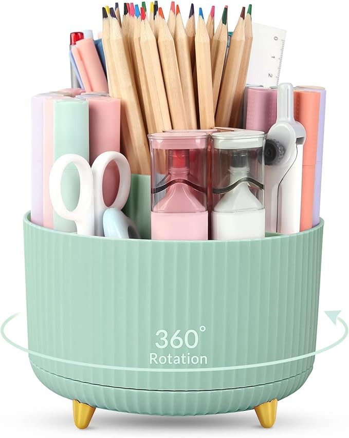 SKYDUE 360 Degree Rotating Desk Organizer, Dual-Purpose Pencil Pen Holder for Desktop, Rotating D... | Amazon (US)