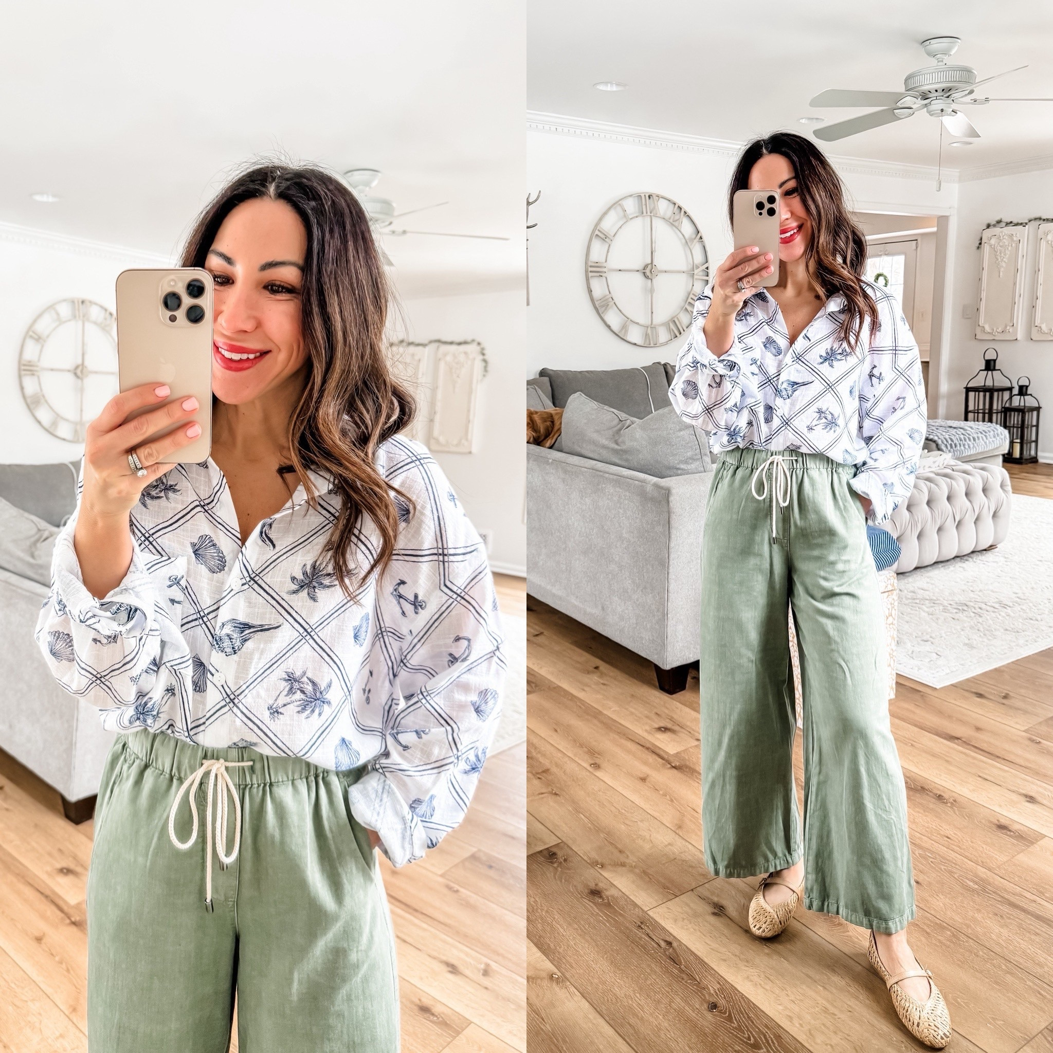 Pants XS. Shoes TTS. Gauze top I sized up to a medium.

#LTKOver40 #LTKPetite