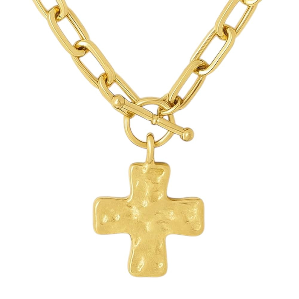 Cross Charm Chunky Toggle Necklace (Cross) | Amazon (US)