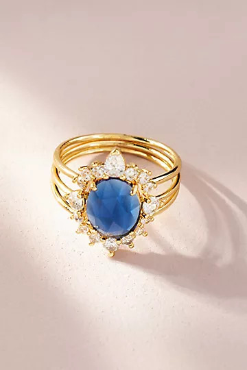 Set of Three Stackable Birthstone Rings | Anthropologie (US)