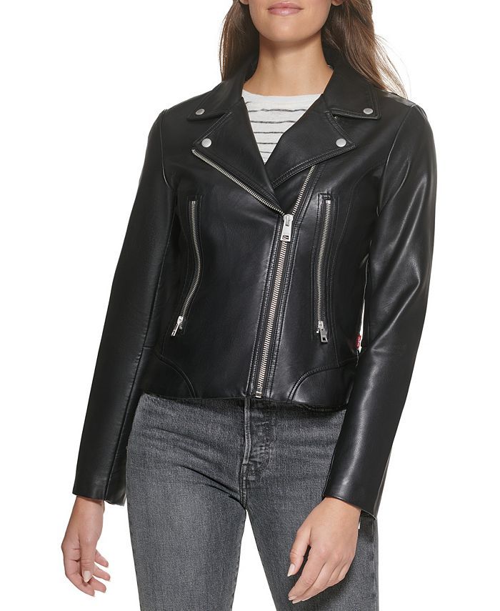 Levi's Faux Leather Asymmetrical Moto Jacket & Reviews - Coats & Jackets - Women - Macy's | Macys (US)