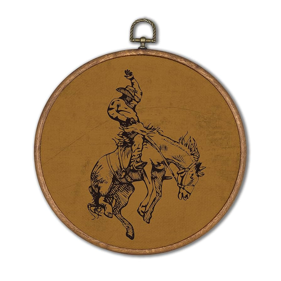 KSDUT Western Cowboy Horse Wall Art Decor - Brown Bucking Southwestern Wall Art Canvas Frame Hang... | Amazon (US)