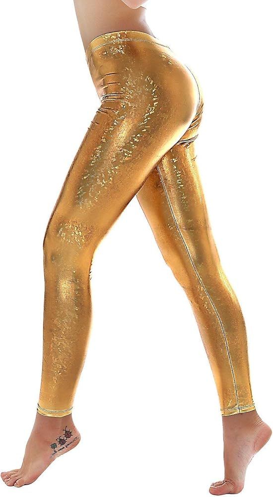 PINKPHOENIXFLY Womens Sexy Shiny Faux Leather Leggings Pants (XL, PF9109 Rose) | Amazon (US)